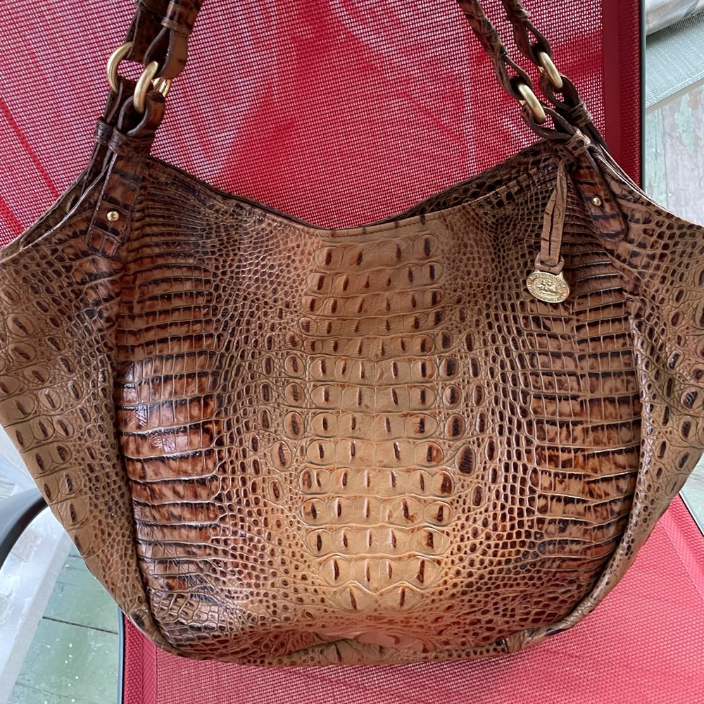 Brahmin croc textured leather purse
